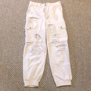 Carmar white ripped cargo pants